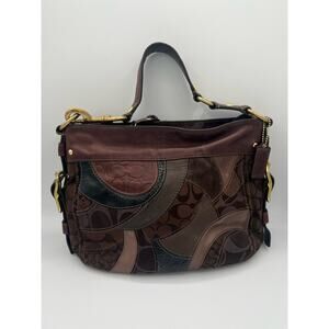 COACH Brown Leather Patchwork shoulder bag vintage purse